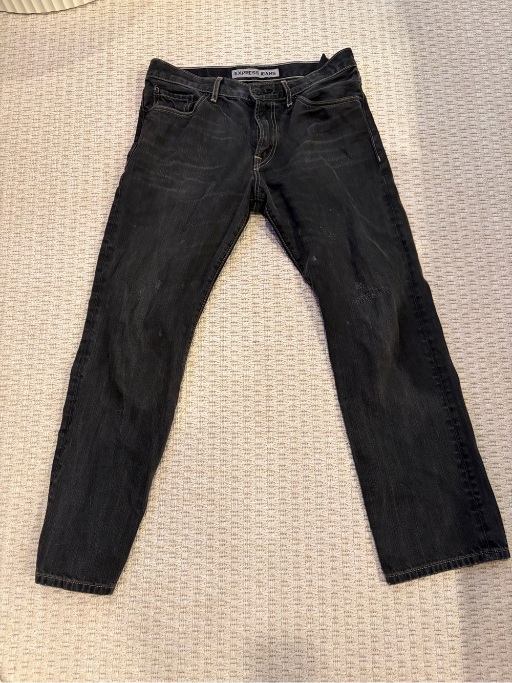 Express Men’s Slim Straight Black Jeans